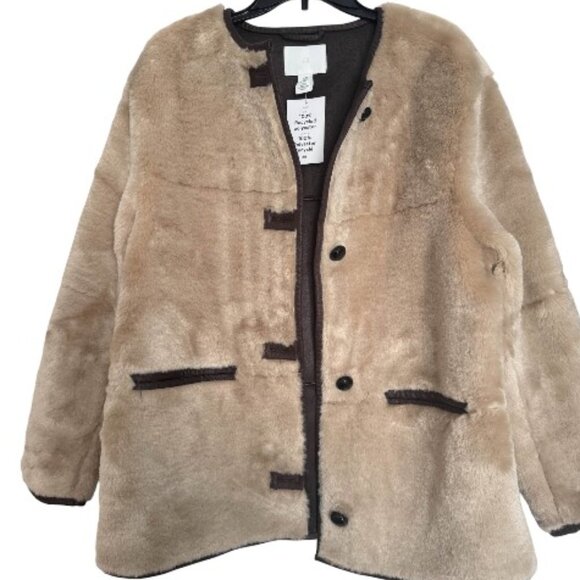 NEW H&M WOMEN’S FLUFFY BUTTON-UP JACKET NWT SIZE M - Picture 5 of 5